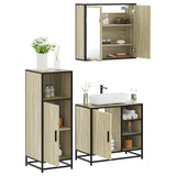 3 Piece Bathroom Furniture Set Sonoma Oak Engineered Wood