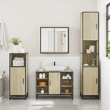 3 Piece Bathroom Furniture Set Sonoma Oak Engineered Wood - Side View
