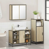 3 Piece Bathroom Furniture Set Sonoma Oak Engineered Wood - Top-Down View