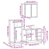 3 Piece Bathroom Furniture Set Sonoma Oak Engineered Wood - Extra Image