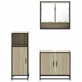 3 Piece Bathroom Furniture Set Sonoma Oak Engineered Wood - 45-Degree Angle