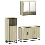3 Piece Bathroom Furniture Set Sonoma Oak Engineered Wood