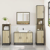 3 Piece Bathroom Furniture Set Sonoma Oak Engineered Wood - Side View