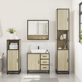 3 Piece Bathroom Furniture Set Sonoma Oak Engineered Wood
