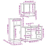 3 Piece Bathroom Furniture Set Sonoma Oak Engineered Wood - Extra Image