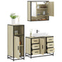 3 Piece Bathroom Furniture Set Sonoma Oak Engineered Wood
