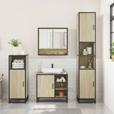 3 Piece Bathroom Furniture Set Sonoma Oak Engineered Wood - Side View