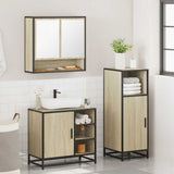 3 Piece Bathroom Furniture Set Sonoma Oak Engineered Wood - Top-Down View