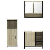 3 Piece Bathroom Furniture Set Sonoma Oak Engineered Wood - 45-Degree Angle