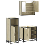 3 Piece Bathroom Furniture Set Sonoma Oak Engineered Wood