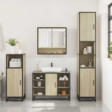 3 Piece Bathroom Furniture Set Sonoma Oak Engineered Wood - Side View