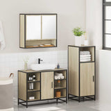 3 Piece Bathroom Furniture Set Sonoma Oak Engineered Wood - Top-Down View