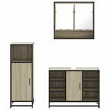 3 Piece Bathroom Furniture Set Sonoma Oak Engineered Wood - 45-Degree Angle
