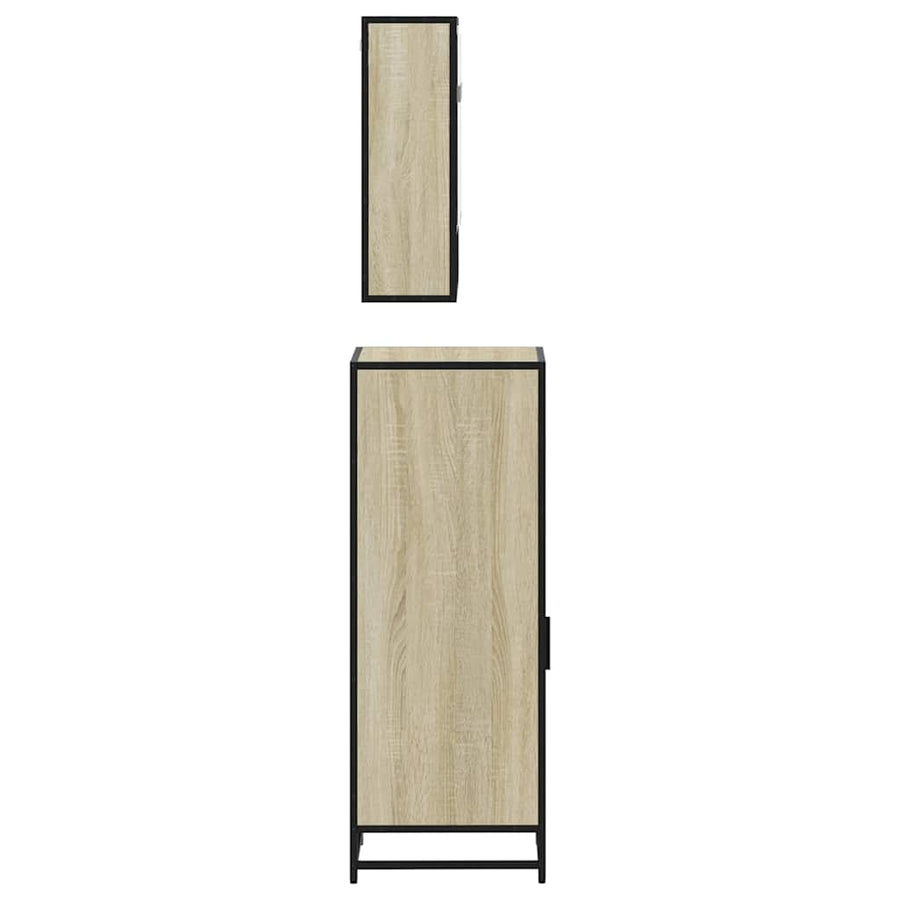 3 Piece Bathroom Furniture Set Sonoma Oak Engineered Wood