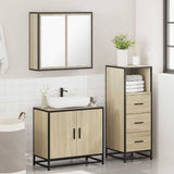 3 Piece Bathroom Furniture Set Sonoma Oak Engineered Wood - Top-Down View