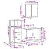 3 Piece Bathroom Furniture Set Sonoma Oak Engineered Wood