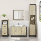 3 Piece Bathroom Furniture Set Sonoma Oak Engineered Wood - Side View