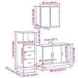 3 Piece Bathroom Furniture Set Sonoma Oak Engineered Wood