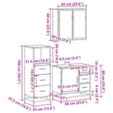 3 Piece Bathroom Furniture Set Sonoma Oak Engineered Wood - Extra Image