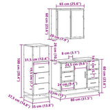 3 Piece Bathroom Furniture Set Sonoma Oak Engineered Wood - Extra Image