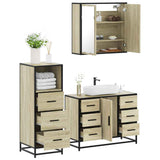 3 Piece Bathroom Furniture Set Sonoma Oak Engineered Wood