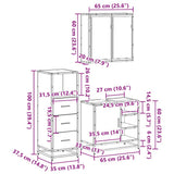 3 Piece Bathroom Furniture Set Sonoma Oak Engineered Wood - Extra Image