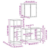 3 Piece Bathroom Furniture Set Sonoma Oak Engineered Wood