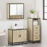 3 Piece Bathroom Furniture Set Sonoma Oak Engineered Wood - Top-Down View
