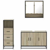3 Piece Bathroom Furniture Set Sonoma Oak Engineered Wood - 45-Degree Angle