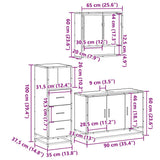 3 Piece Bathroom Furniture Set Sonoma Oak Engineered Wood