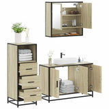 3 Piece Bathroom Furniture Set Sonoma Oak Engineered Wood