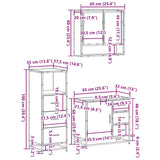 3 Piece Bathroom Furniture Set Sonoma Oak Engineered Wood - Extra Image
