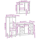 3 Piece Bathroom Furniture Set Sonoma Oak Engineered Wood - Extra Image