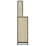 3 Piece Bathroom Furniture Set Sonoma Oak Engineered Wood - Rear View