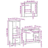 3 Piece Bathroom Furniture Set Sonoma Oak Engineered Wood - Extra Image