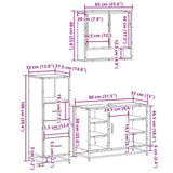 3 Piece Bathroom Furniture Set Sonoma Oak Engineered Wood - Extra Image