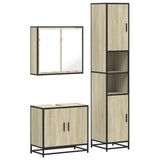 3 Piece Bathroom Furniture Set Sonoma Oak Engineered Wood - Front View