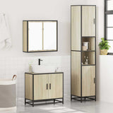 3 Piece Bathroom Furniture Set Sonoma Oak Engineered Wood - Top-Down View
