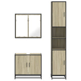 3 Piece Bathroom Furniture Set Sonoma Oak Engineered Wood - 45-Degree Angle