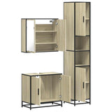 3 Piece Bathroom Furniture Set Sonoma Oak Engineered Wood - Low Angle