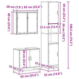 3 Piece Bathroom Furniture Set Sonoma Oak Engineered Wood - Extra Image
