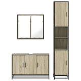 3 Piece Bathroom Furniture Set Sonoma Oak Engineered Wood - 45-Degree Angle