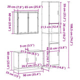 3 Piece Bathroom Furniture Set Sonoma Oak Engineered Wood - Extra Image