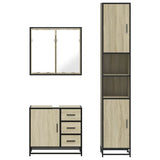 3 Piece Bathroom Furniture Set Sonoma Oak Engineered Wood - 45-Degree Angle