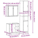 3 Piece Bathroom Furniture Set Sonoma Oak Engineered Wood - Extra Image