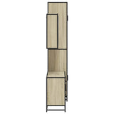 3 Piece Bathroom Furniture Set Sonoma Oak Engineered Wood - Rear View