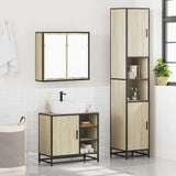 3 Piece Bathroom Furniture Set Sonoma Oak Engineered Wood - Top-Down View