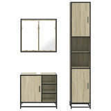 3 Piece Bathroom Furniture Set Sonoma Oak Engineered Wood - 45-Degree Angle