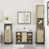 3 Piece Bathroom Furniture Set Sonoma Oak Engineered Wood - Side View