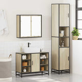 3 Piece Bathroom Furniture Set Sonoma Oak Engineered Wood - Top-Down View